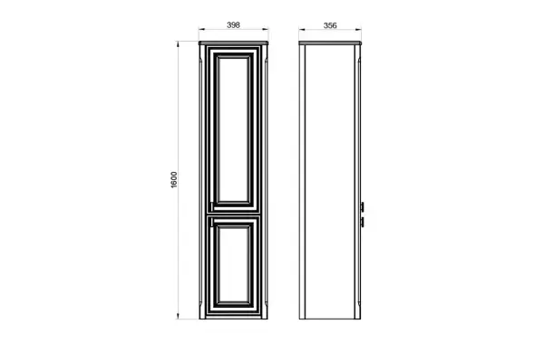 Пенал Кастелло 40 ASB Woodline Благородный Бежевый