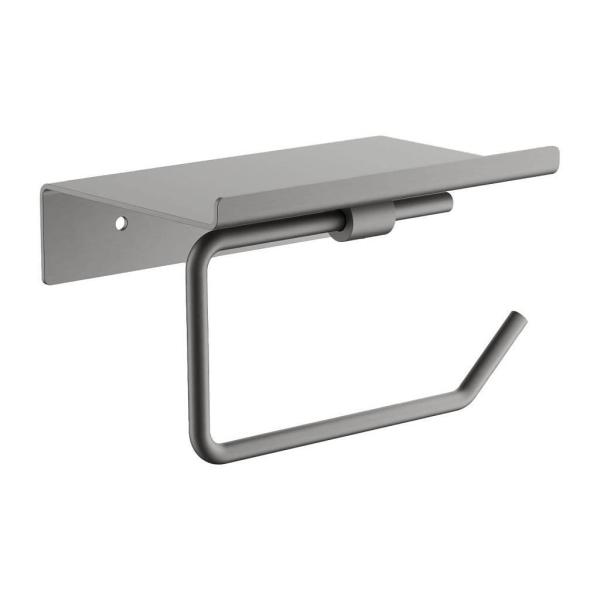 Держатель для туалетной бумаги с полочкой Maretti Torino-GM TRGM51P12, оружейная сталь