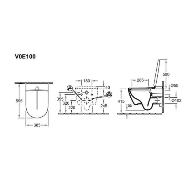 Унитаз Villeroy&Boch VICLEAN V0E100R1 подвесной с биде