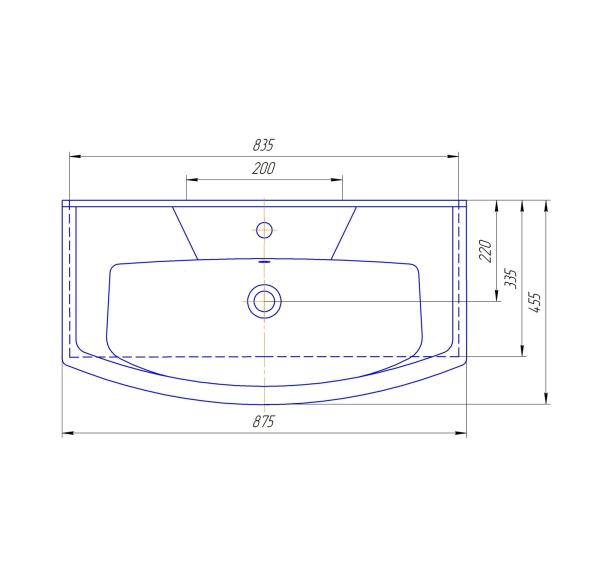 Раковина Kirovit Элеганс 85 см подвесная