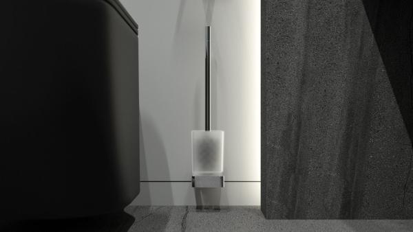 Держатель с туалетным ершом матовое стекло;  ARTWELLE Regen 8329 хром