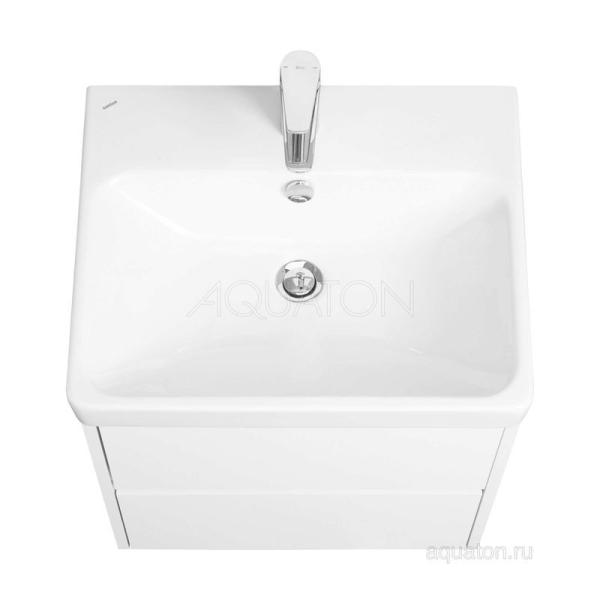 Тумба под раковину AQUATON Сканди 55 белый матовый, белый глянец 1A251701SD010