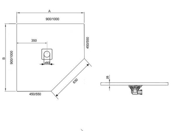 Поддон для душа RGW STone Tray 16155099-02 90x90 см (литьевой мрамор)