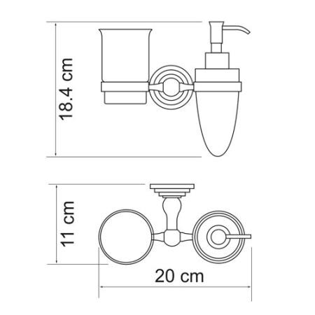 Дозатор WasserKraft Ammer K-7089 и стакан хром матовый