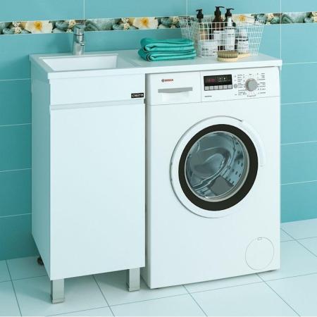 Тумба под раковину СаНта Марс-38 700221 над стиральной машиной, напольная