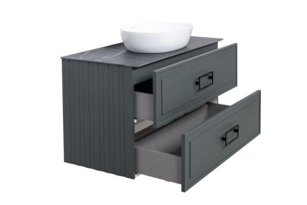 Тумба под раковину LA FENICE Cubo Grigio TWIN серый 90 FNC-01-CUB-G-90-2 серый матовый зелёный матовый