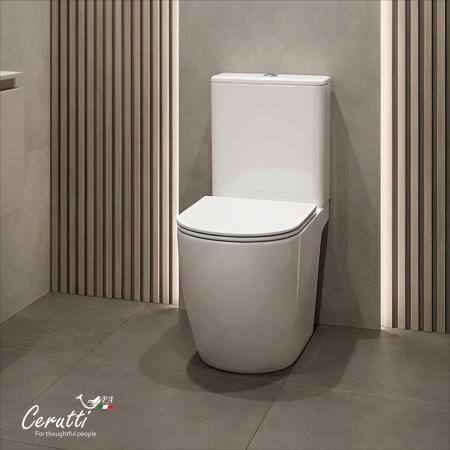 Унитаз напольный CeruttiSPA TADDEO Tornado CT12035 безободковый (650х360х790)