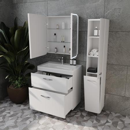 Колонна универсальная Style Line Каре 30 L с корзиной, Люкс белая, PLUS