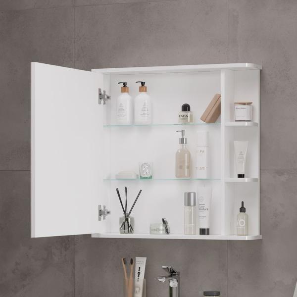 Шкаф зеркальный Twing 70 белый глянец