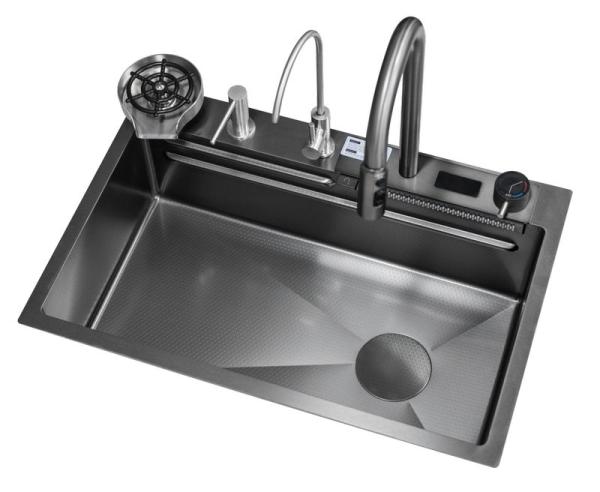 Мойка кухонная Esbano GEYSERUS-2 680х450х220 оружейная сталь PVD покрытие