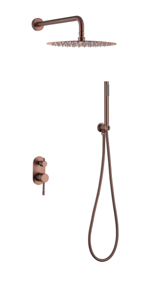 Смеситель встроенный + верхний+ ручной душ Boheme Uno. Copper Brushed 464-CB