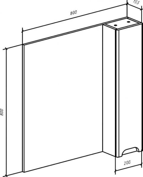 Зеркало-шкаф Bellezza Андрэа 80 R белый