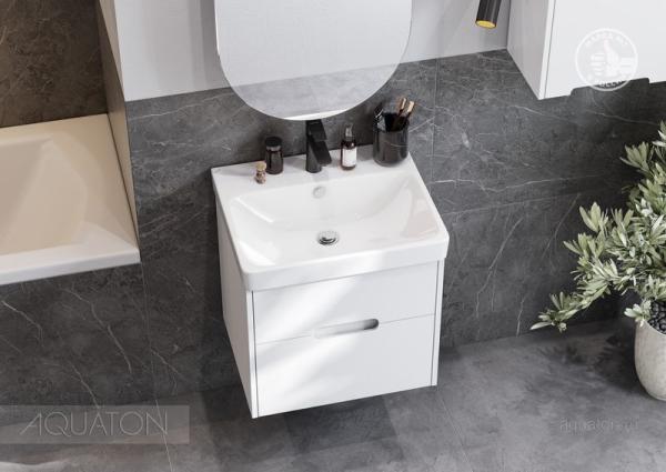 Тумба под раковину AQUATON Оливия 55 белый матовый 1A254201OL010