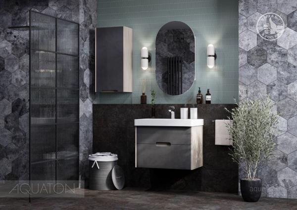 Тумба под раковину AQUATON Оливия 70 грей, дуб ойстер 1A254301OLUG0