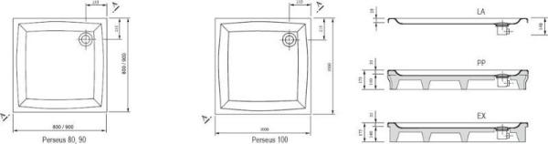 Поддон Ravak Perseus-100 LA белый