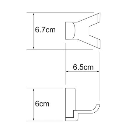Крючок двойной WasserKraft Leine K-5023 хром