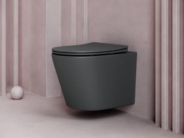 Унитаз Ceramicanova Balearica CN6000MDH Темный Антрацит Матовый безободковый Подвесной дюропласт микролифт