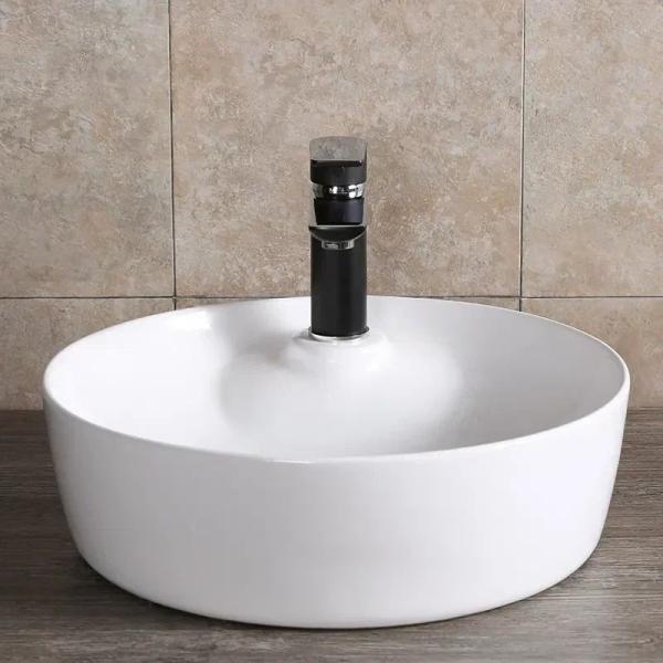 Раковина Cerutti SPA CR0090 накладная, белая, круглая, с отверстием под смеситель 440х440х130