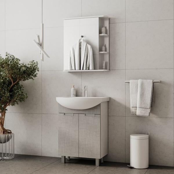 Тумба для ванной Volna Vario Sf60.2D Софт/белый напольная (Балтика) раковина отдельно