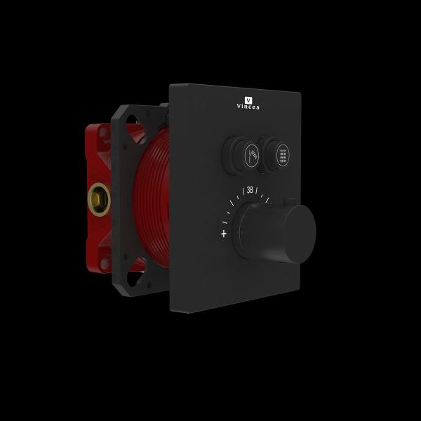 Встраиваемый смеситель Vincea для душа VSCV-321TMB двухфункциональный, термостатический, черный