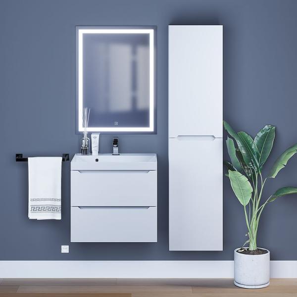 Шкаф-пенал для ванной Uperwood Tanos 33*27*150 см, подвесной, белый матовый, левый