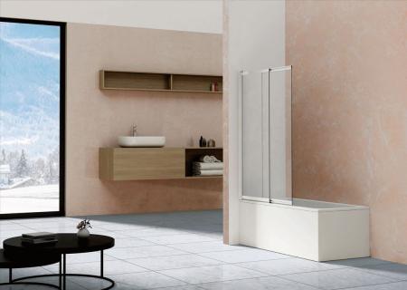 Шторка на ванну Vincea VSB-1E100CL, 1000*1450, хром, стекло прозрачное