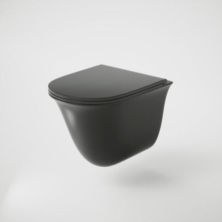 Унитаз Grossman GR-4412MS (485*360*360) подвесной безободковый с тонкой крышкой, черный матовый