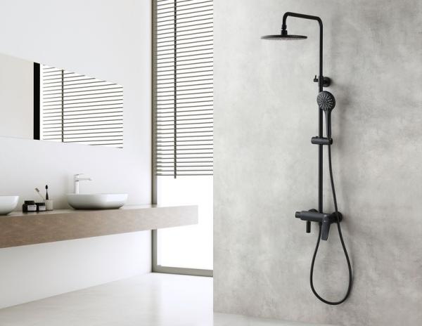 Душевая система Bronx LM3762BL для ванны с регулируемой высотой штанги , черный