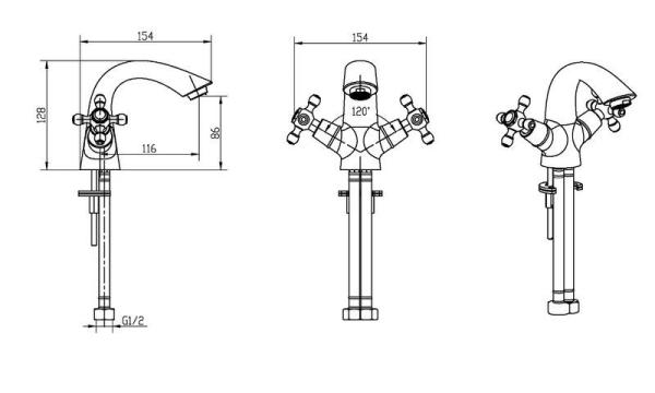 Смеситель для раковины Boheme Flora 311-FL бронза
