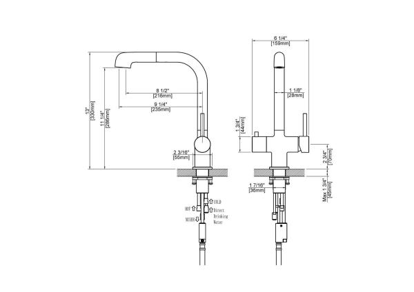 Смеситель для кухни с подключением фильтра и выдвижной лейкой Timo Saona 2346/17FL золото матовое
