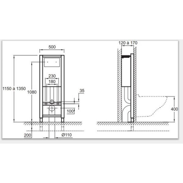 Инсталляция Jacob Delafon E5504-NF для унитаза