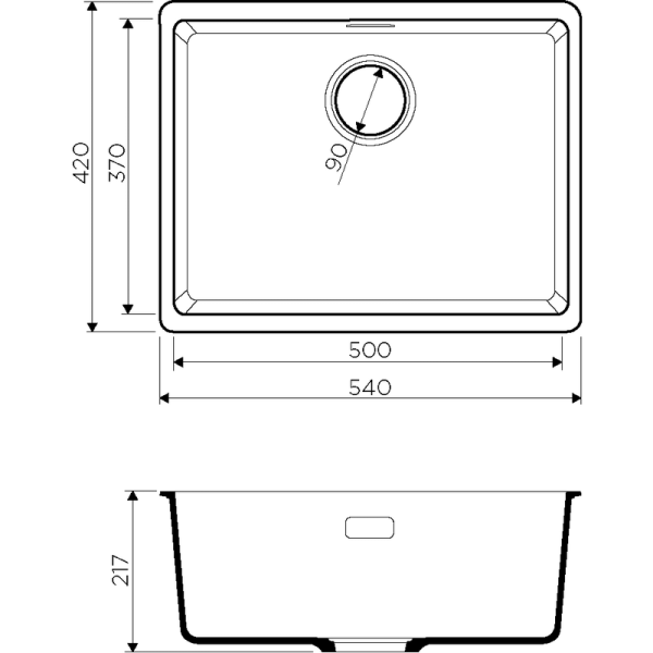 Кухонная мойка Omoikiri Kata 54-U-SA 4993424, 540х420, бежевый