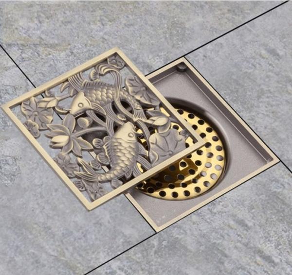 Душевой трап Gappo G81002-4 бронза 100x100мм