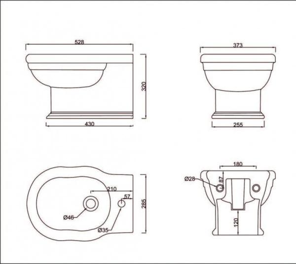 Биде подвесное Belbagno BOHEME  BB115BH