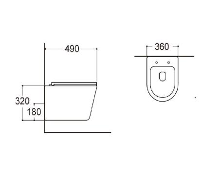 Унитаз Avimano INTUITION подвесной безободковый с ультратонким сиденьем микролифт, цвет белый матовый