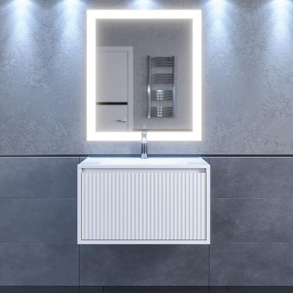Тумба под раковину Uperwood Next Premium подвесная, 70 см, белая, 1 ящик