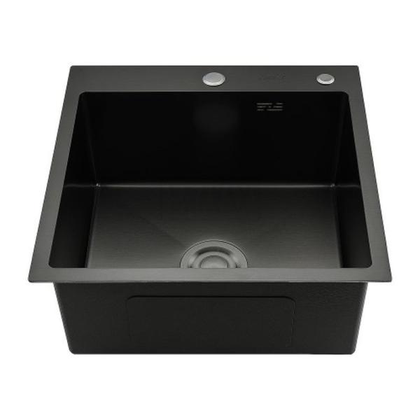 Кухонная мойка Gappo GS5050-6 500x500x215mm 0.8мм с коландером Черный