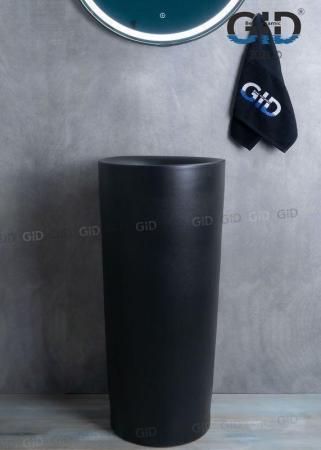 Раковина моноблок Gid Nb130bg 40x40 напольная черная графит
