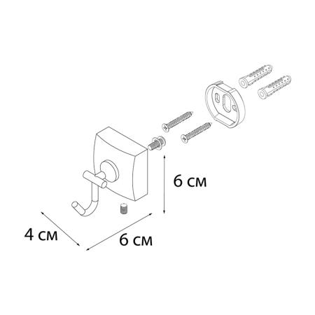 Крючок для ванной FIXSEN KVADRO FX-61305F, хром