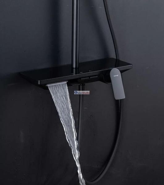 Душевая система Gappo G2496-16 черный матовый с изливом