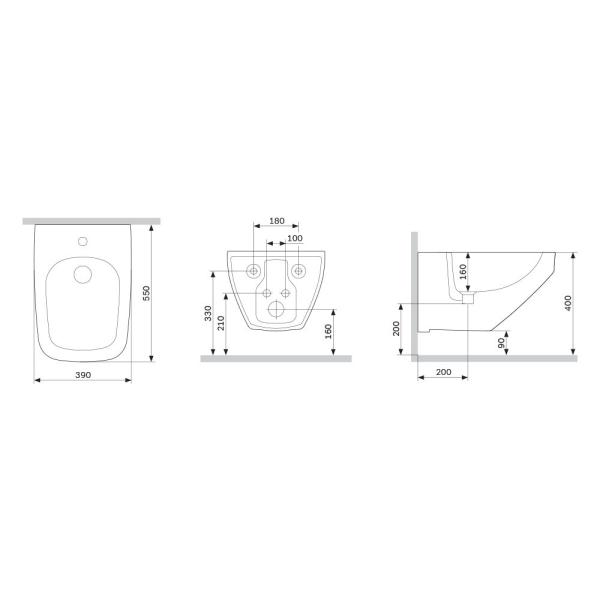 Биде подвесное AM.PM Inspire 2.0 C50A3411WH Белый
