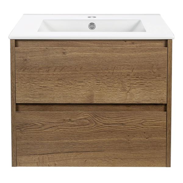 Тумба под раковину Vincea Gio 600 подвесная, 2 ящика soft-close, цвет T.Oak