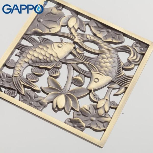 Душевой трап Gappo G81002-4 бронза 100x100мм