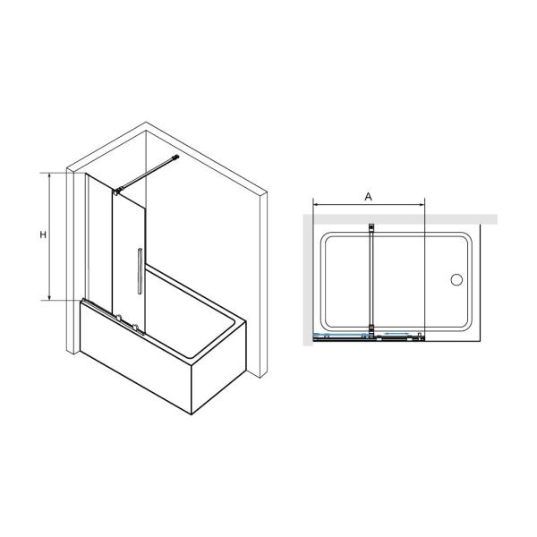 Шторка на ванну RGW Screens SC-47 100 см прозрачное Хром  раздвижные 41114710-11
