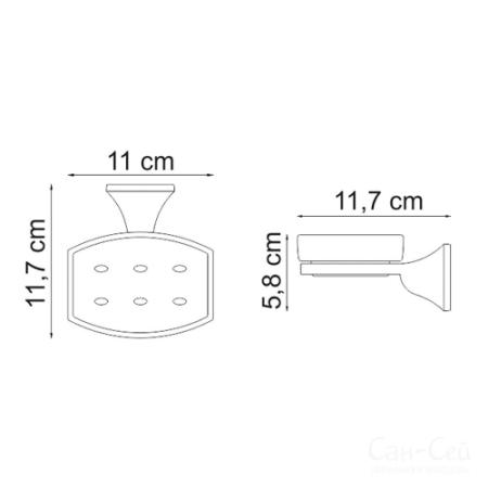 Мыльница WasserKraft Wern K-2529 стекло хром
