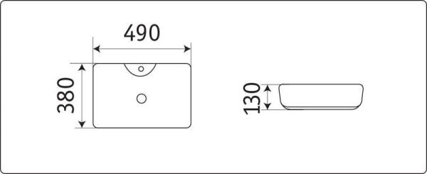 Раковина Ceramalux NC 48x37 7291MP-3 розовый, 7291MP-3 прямоугольная
