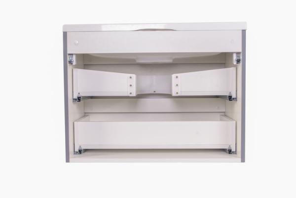 Тумба под раковину Style line El Fante подвесная Бергамо мини 70 (2 ящ.) Люкс антискрейтч серый, PLUS