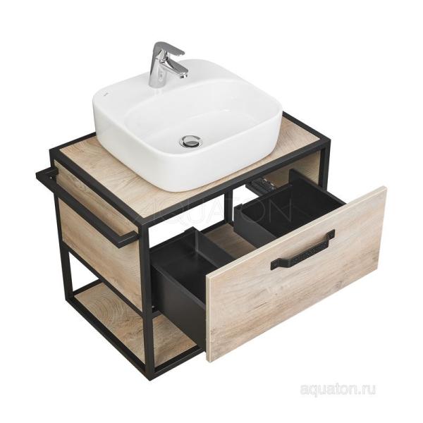 Тумба под раковину AQUATON Лофт Фабрик 65 дуб эндгрейн 1A242301LTDU0