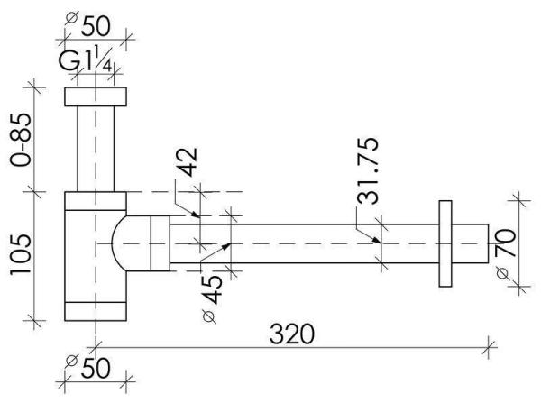 Сифон для раковины Ceramicanova 70001MB черный матовый