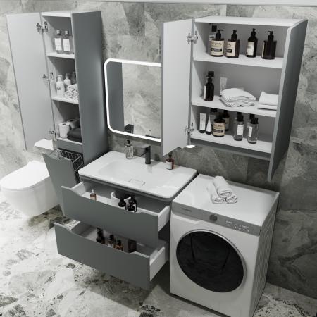 Тумба подвесная Style Line Марелла 80 (2 ящ.) Люкс антискрейтч серый, PLUS